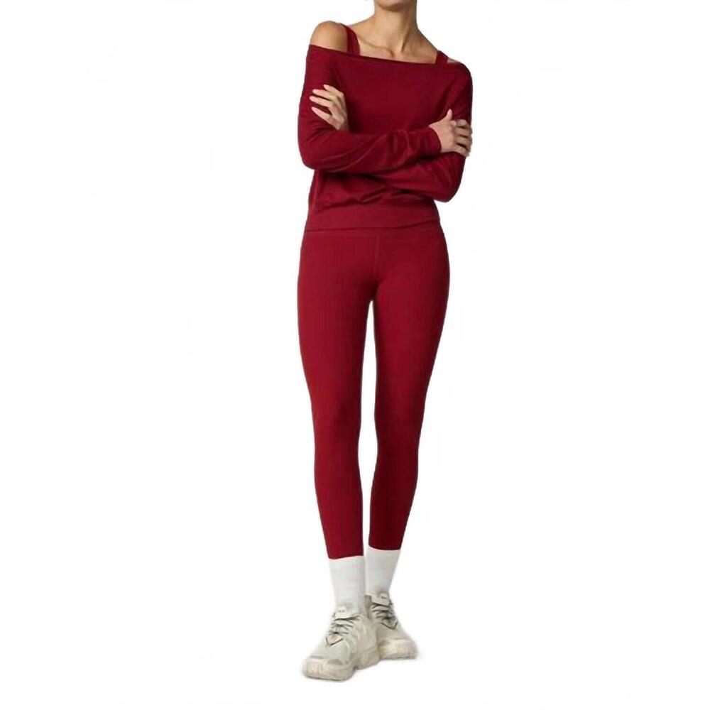 NEW MPG SPORT ribbed leggings in merlot
